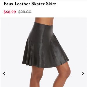 Spanx faux leather skater skirt